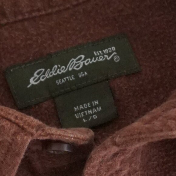 Vintage Eddie Bauer Brown Hunting Outdoors 100% Cotton Button Down Shirt L - Picture 11 of 11